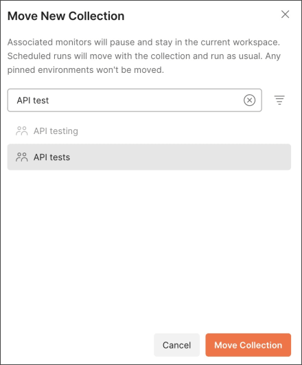 Move collection to workspace