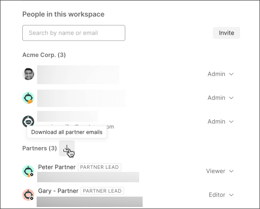 Download partner emails