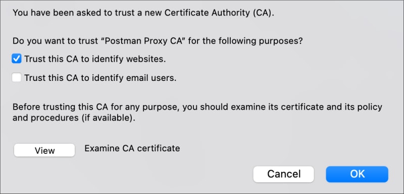 Select trust CA crt