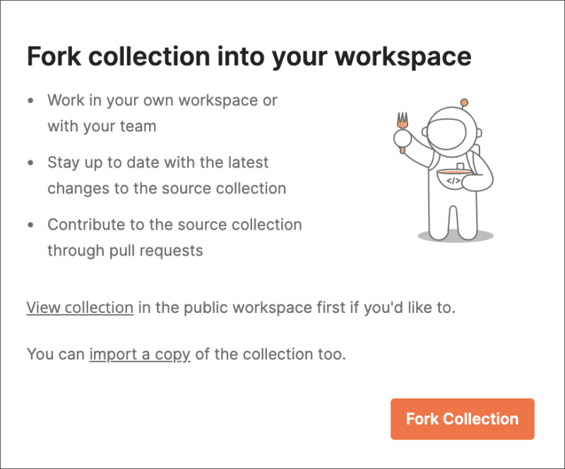 Fork collection for Run in Postman