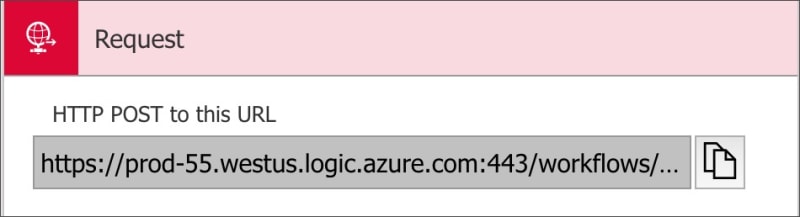 generated webhook URL