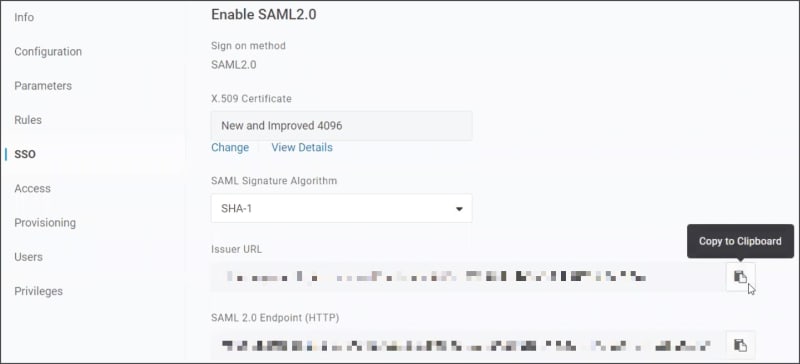OneLogin SSO Enable SAML 2.0