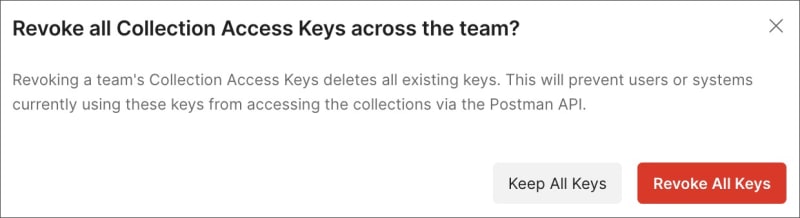Revoking a team's keys