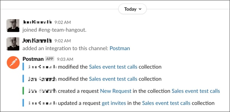 Team activity in Slack
