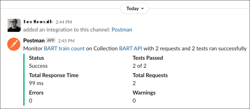 Monitor results in Slack