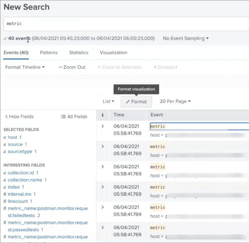 Splunk metrics search