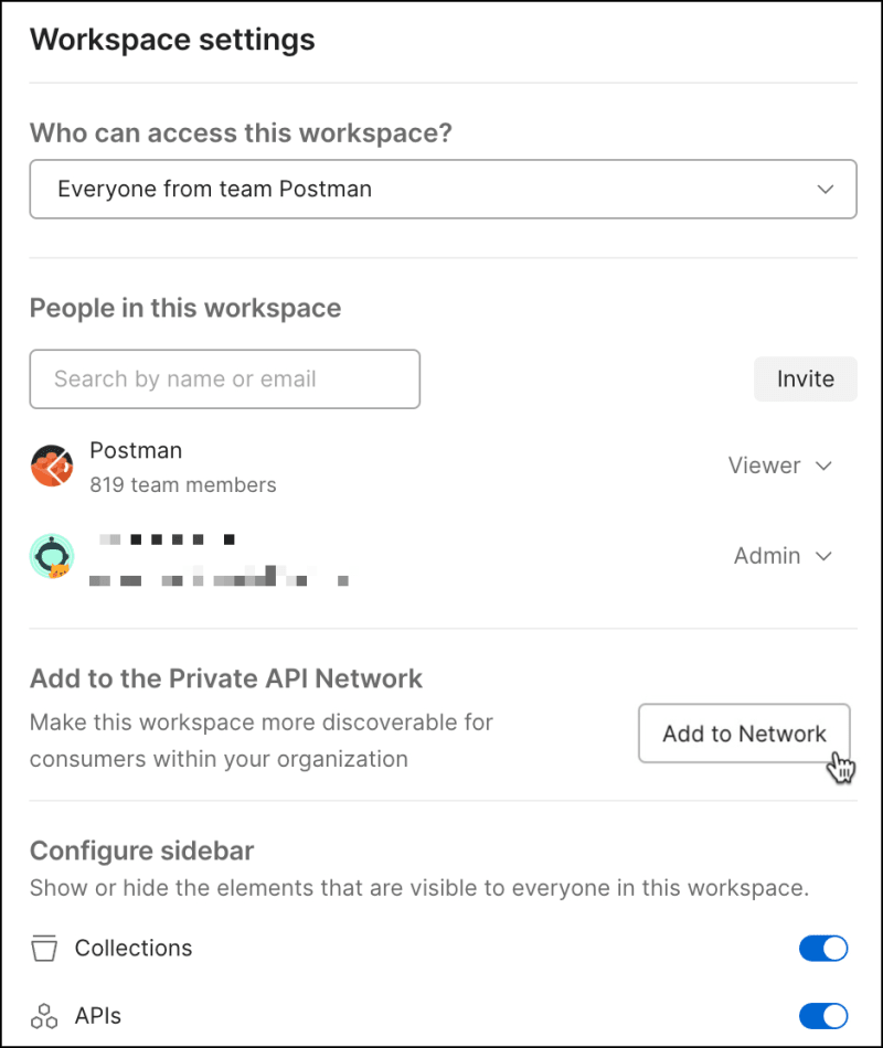 Add workspace to your Private Network