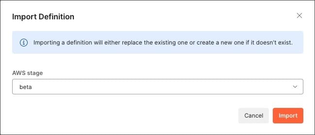 Importing a definition