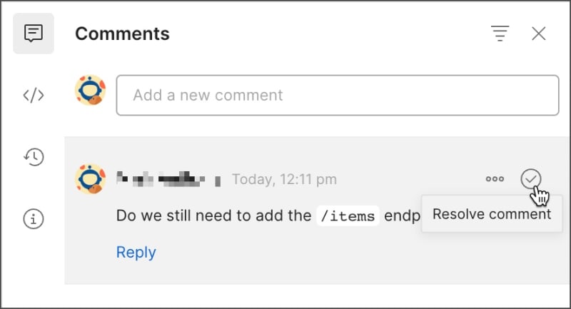 Resolving an API comment