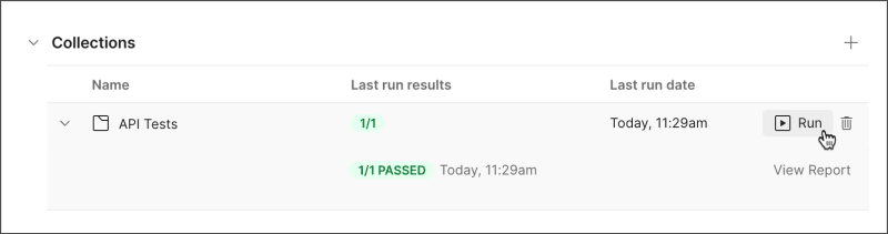Running a test collection