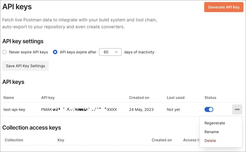 View your API keys