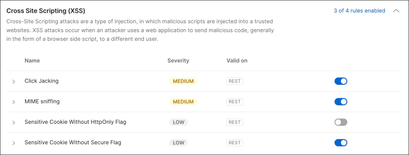 Turn individual rules on and off