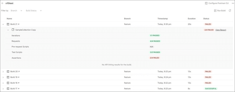 View all Bitbucket Pipelines builds