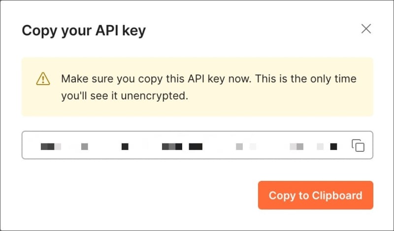 Copy your API key