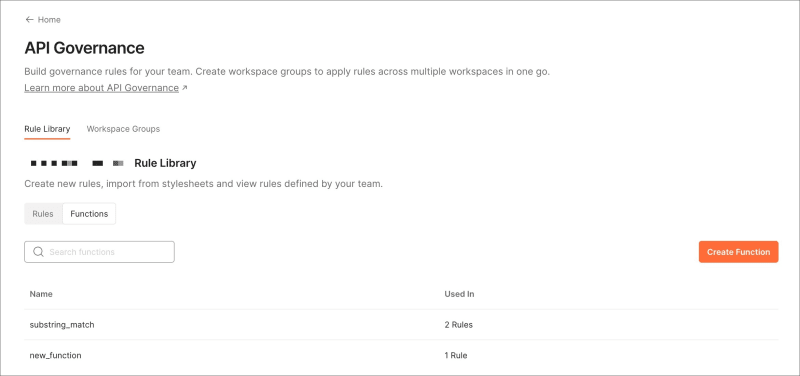 Create custom API Governance function