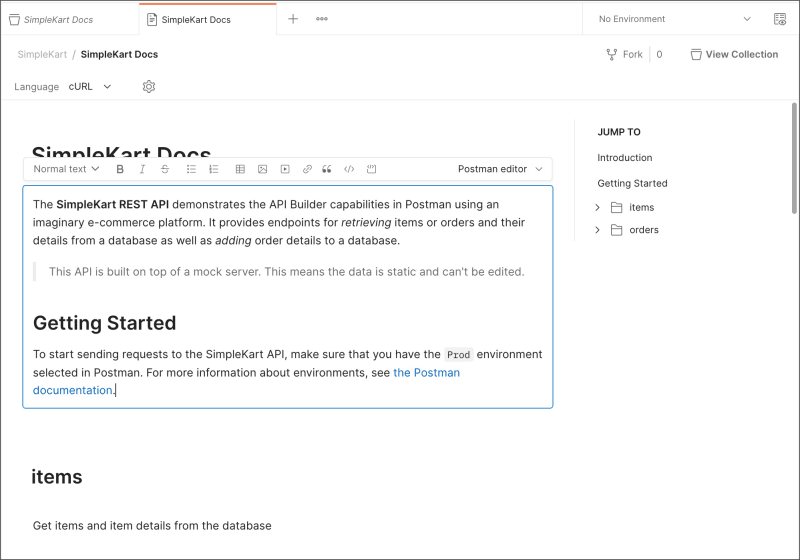 Editing API documentation
