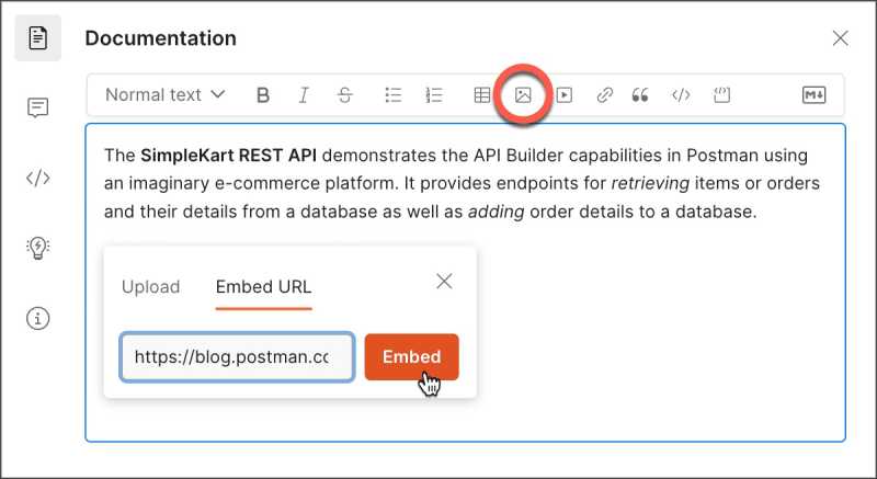 Embedding an image