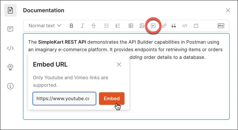 Embedding a video