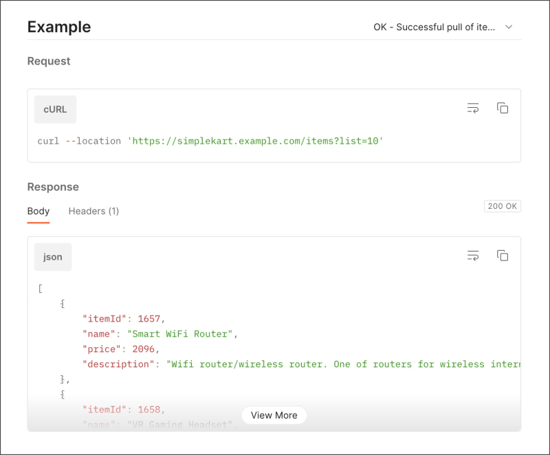 Examples in documentation