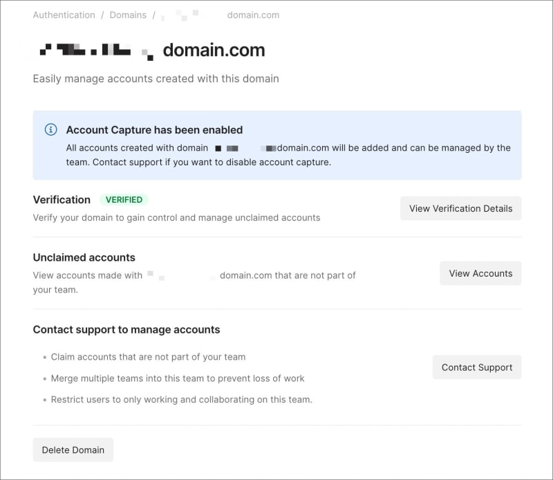 Domain capture enabled