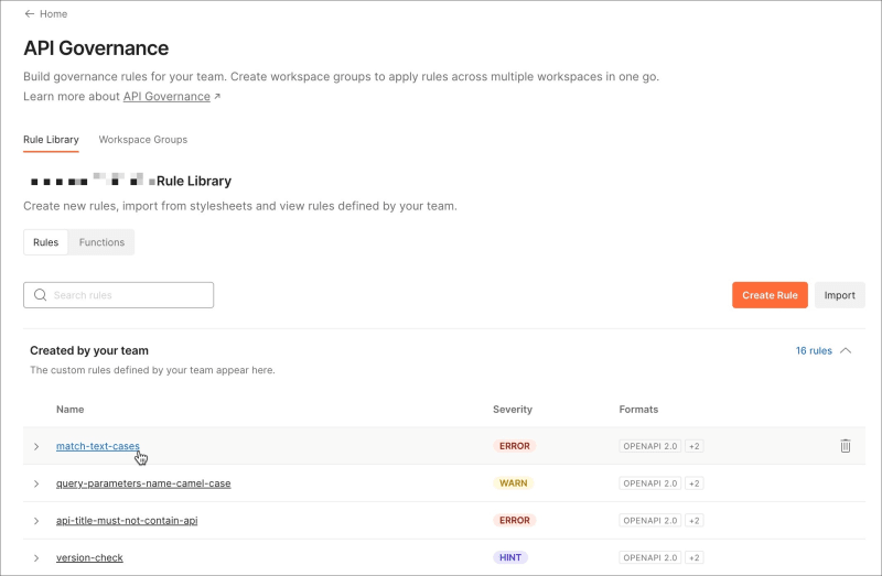 Create a custom API Governance rule
