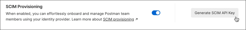 Generate SCIM API key