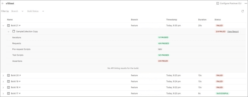 View all GitHub builds