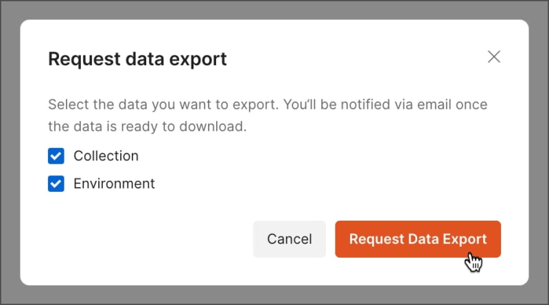 Export data dump