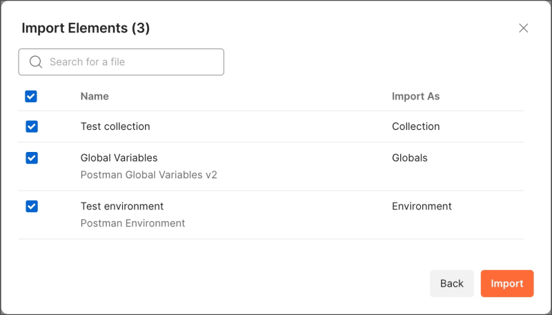 Import Postman data