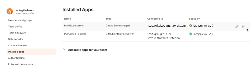 Managing installed apps