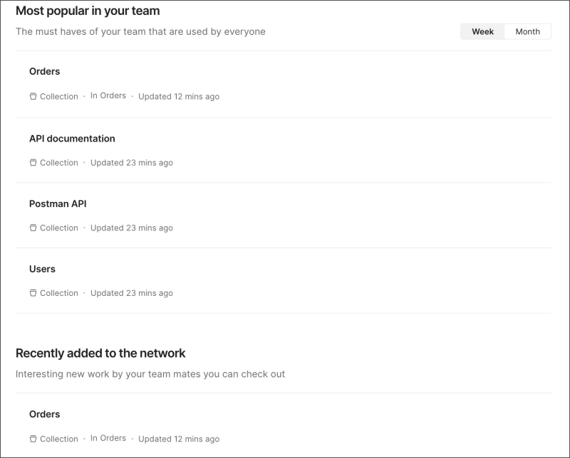 Private API Network discover elements