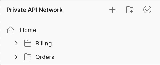 Create new folder in Private Network