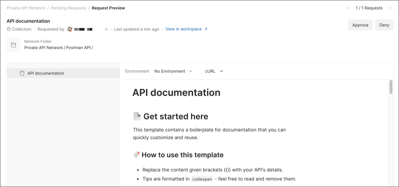 Preview element in your Private API Network