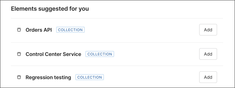 Private API Network suggested elements