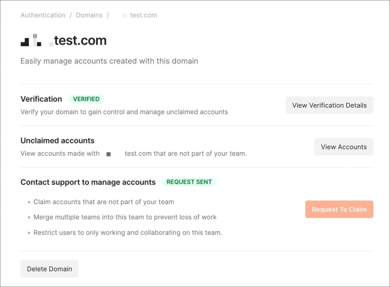Request to claim sent