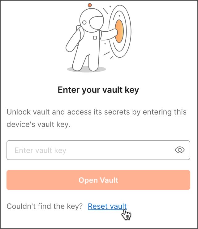 Reset vault key