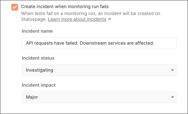 Statuspage create incident