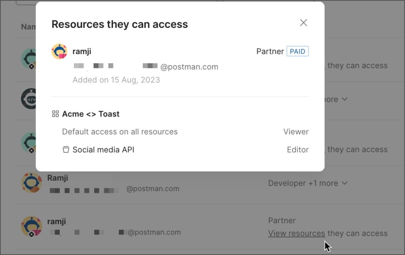 View Partner Workspaces and roles