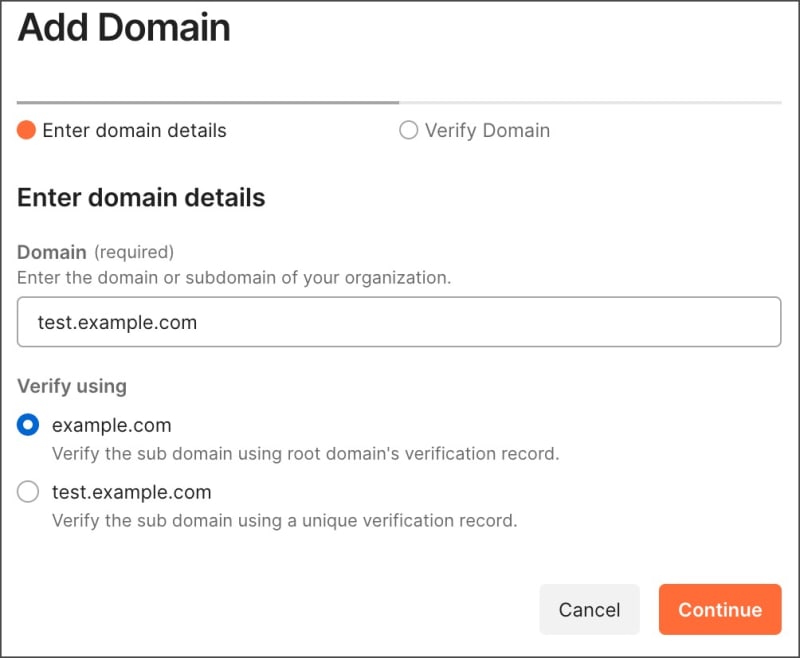Add domain