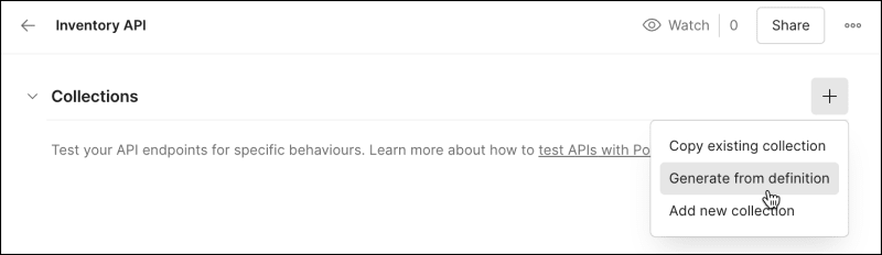 Adding a test collection