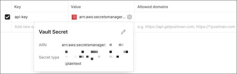 AWS secret details