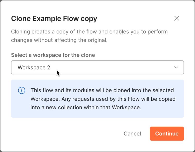 Select a different workspace