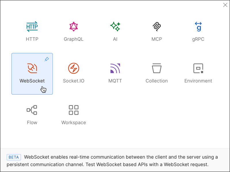 New WebSocket request
