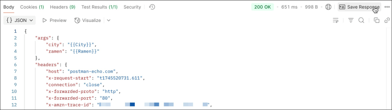 Save a response as an example