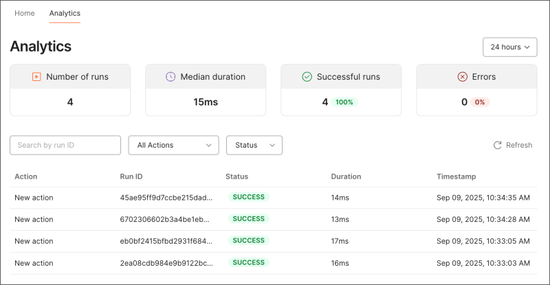 Flows analytics tab