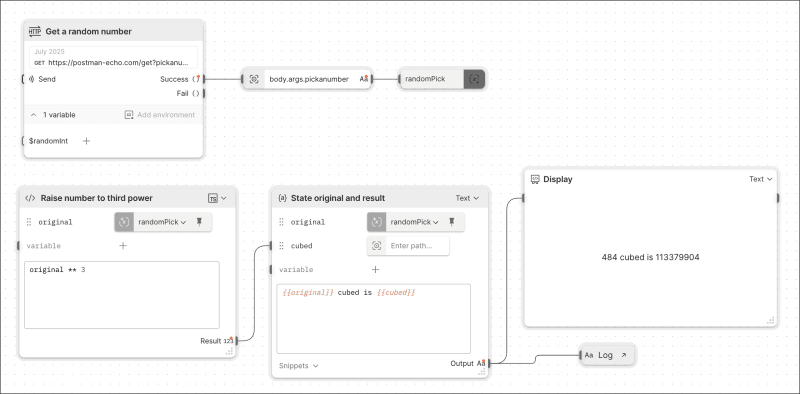 A flow that logs output