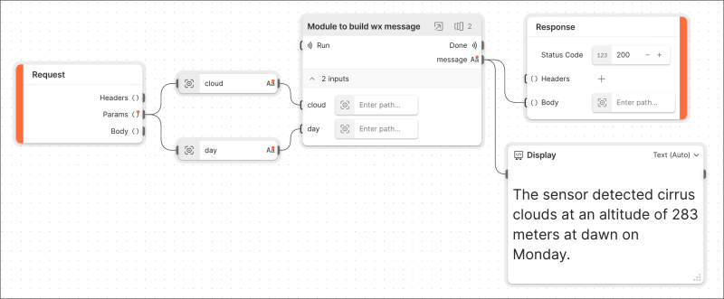 HTTP Request block with variables