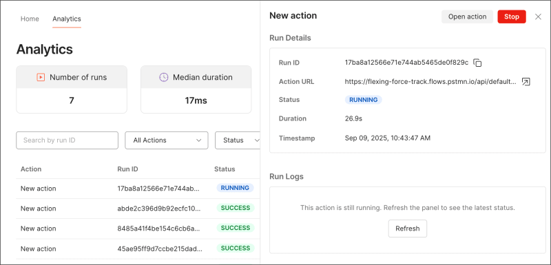 Flows analytics tab