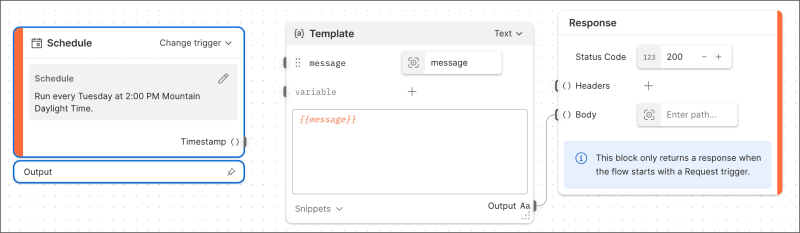 Schedule block example