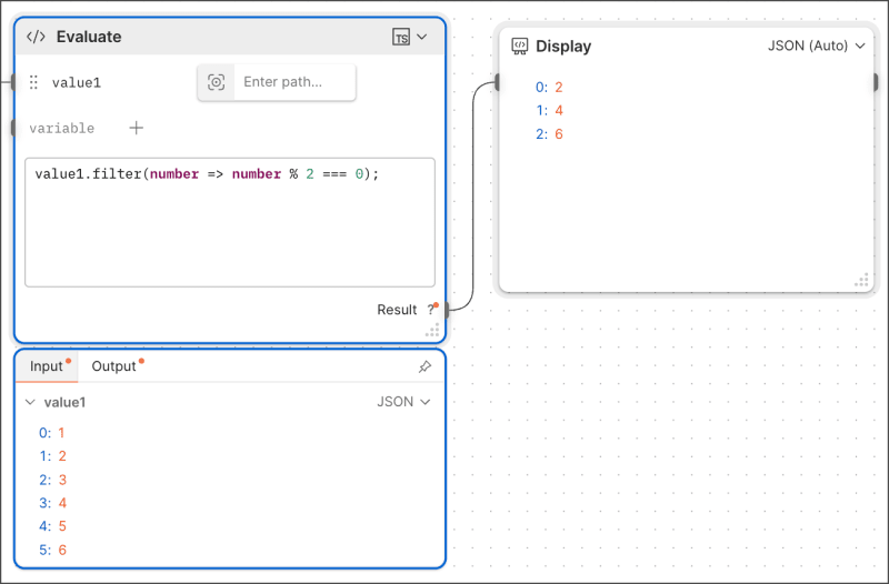 TypeScript in an Evaluate block